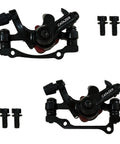Sweet Stopping Power Heavy Duty Aluminum Alloy Mechanical Disc Brake Calipers With Universal Front Rear Mounting, black, detailed view.