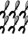 Six Piece Strapped Mouth Guards With Strap No Boil Breathable Mouthpiece For Football Boxing Lacrosse Basketball Hockey Wrestling Youth And Adults Black
