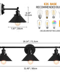 Farmhouse Vanity Lights Two Light Over Mirror Bathroom Fixture Matte Black Wall Sconces With Metal Shades