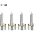 Mirror Screw Decorative Cap Covers 10mm Brushed Stainless Steel Set of 4 Durable Caps for mirrors furniture cabinets wardrobes
