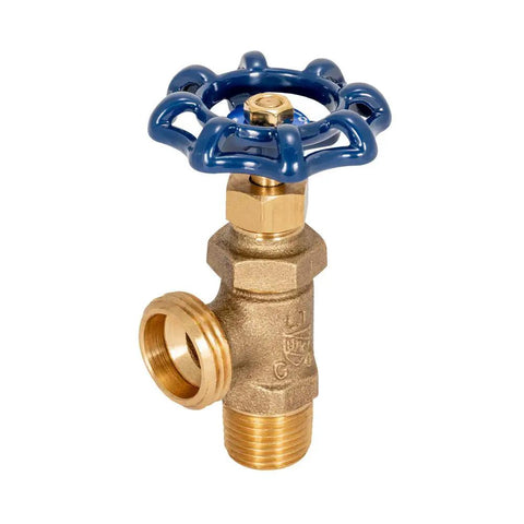 Beefy Heavy Duty Boiler Drain Fitting With MHT Outlet Brass One Half Inch MIP Connection Stuffing Box Durable Plumbing Drain for boilers