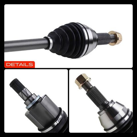 Front CV Axle Shaft Assembly Set For Nissan Altima 2013 2014 2015 2016 2017 2018 2.5L L4 Sedan Left And Right With ABS Ring Included Premium Replacement Beefed Up Direct Fit High Quality Drivetrain Parts, close-up details