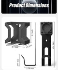 Product dimensions of Heavy Duty Wall Mount J Hook Bracket To Store J1772 EV Charger Cables, showing size details.