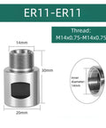 Precision CNC Thread Adapter Collet Chuck Built From Hardened Alloy Steel, ER11 thread specifications, dimensions shown.