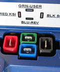 Heavy Duty DC Motor Controller Delivering Bulletproof 400 To 450 Peak Amp Output With Smooth 48 Volt Handling And Hassle Free Plug In USB Tuning For A Riders Dream Ride, close-up of connection ports and labels.