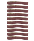 Stacked 533 X 30 mm Alumina Sanding Belts Set, 10 Pcs, 400 600 800 1000 Grits, For Metal Finishing And Deburring, Emery Cloth Style