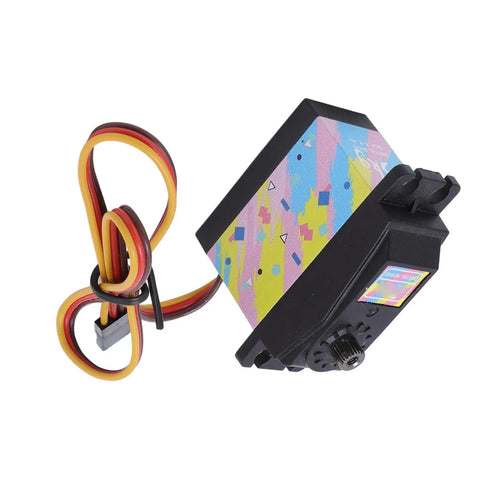 Heavy Duty 35KG Digital RC Servo Motor With Slick Metal Gear Steering In Beast Mode Control On 1 10 And 1 12 Scale Cars Trucks Boats Airplanes And Robots Featuring Rustproof Aluminum Alloy Construction Knockout Torque Output with colorful design and wires.
