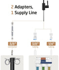 Knockout Matte Black Reverse Osmosis Kitchen Faucet, NSF Certified Lead Free Drinking Water Tap for Straight RO Hookup, adapters and supply line image.