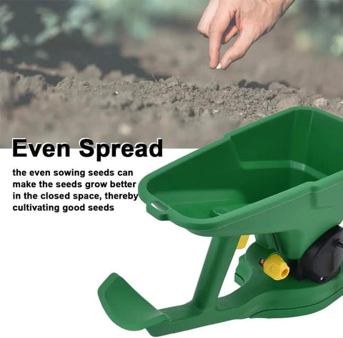 Easy Handheld Seed Spreader With 1.5L Capacity, 5 Gear Hand Crank Seeder For Lawn And Garden Fertilizer Distribution on soil