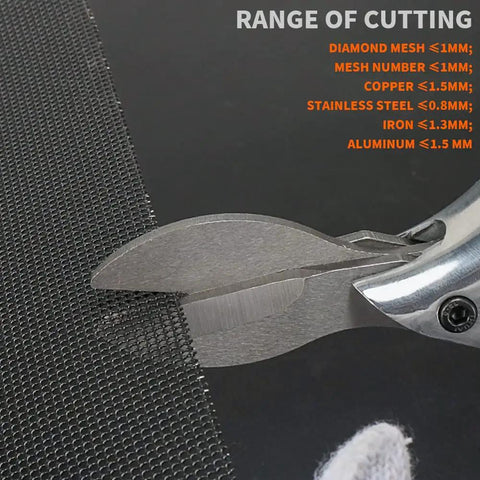 18 Gauge Pneumatic Metal Shear Cutter With Two Blades, Industrial Air Cutter for Stainless Steel, Iron and Aluminum Sheet Metal, Screen Mesh Cutting Tool, Fast 2500 RPM, Built for Tough Jobs