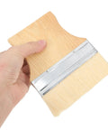 Person holding a brush from Three Piece Wood Handle Furniture Paint Brushes Set For Walls And Wood With Flat Wool Bristle Stain Brushes Pro