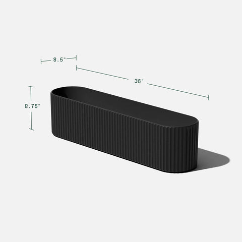 Long Window Box Planter For Balcony And Windowsill, Durable Plastic Stone Composite, 36in x 8.5in Dimensions