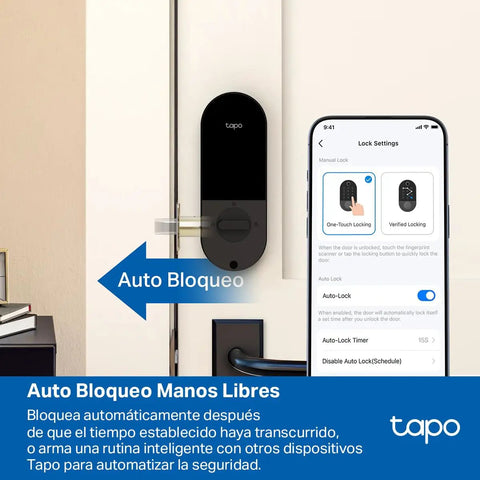 Smart WiFi Door Lock With Fingerprint Deadbolt And Remote App Control Featuring Keyless Entry Keypad Bluetooth Auto Unlock shows locking options and settings.