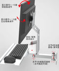 Beast Mode Heavy Duty Monitor And Keyboard Mount Industrial Wall Tray with adjustable screen and keyboard setup.