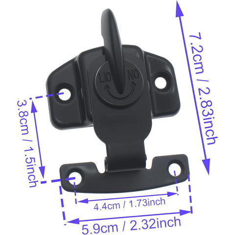Tough As Nails Table Leaf Connectors With Screws Nail The Installation On Extension Tables And Drawers Heavy Duty Furniture Lock Hardware Secure Gear Black Double Pack Kit side view showing dimensions and locking mechanism