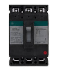 Heavy Duty 150 Amp 3 Pole 480 Volt Circuit Breaker Built Like A Tank With Thermomagnetic Protection, front view showing toggle switch.