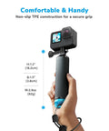 Hand holding Floating GoPro Hand Grip Accessory Floaty Stick Waterproof Handle for GoPro Hero with bright blue cap for easy retrieval