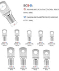 132 Piece Battery Terminal Connectors Kit For 4 6 8 10 AWG Wire With Copper Ring Terminals Tinned Ends And Heat Shrink Tubing connectors display