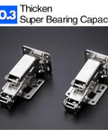 170 Degree Frameless Cabinet Door Hinges With Hidden Hydraulic Soft Closing And Adjustable Mounting Stainless Steel Full Coverage Pair