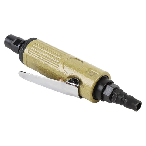 Tough As Nails Air Powered Die Grinder Cranking Out A Snappy 25000 RPM With Secure 3mm Plus 6mm Collets, side view showing ergonomic grip.