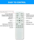Remote control for Dimmable LED Ceiling Light With Remote Control, Black Flush Mount Square Acrylic Fixture, 50W, button details