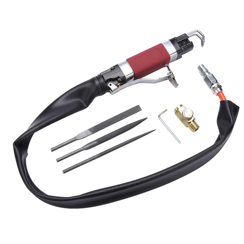 Premium 3400Rpm Air Body Saw File For Metal And Plastic Deburring with accessories, non-slip grip, and safety switch.