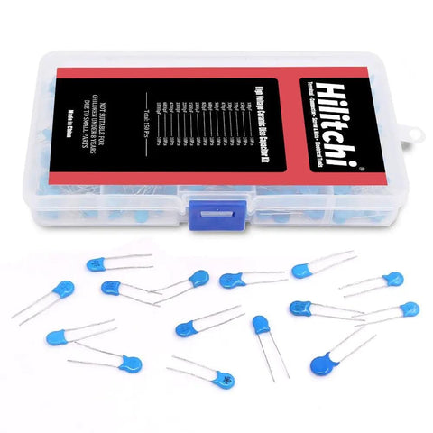 High Voltage DIP Ceramic Capacitor Kit 150 Piece Value Assortment Two Kilovolt 2000V 100pF To 10000pF 15 Percent Tolerance