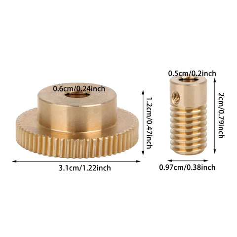 Brass Gear Wheel 0.5 Modulus 60T With 6mm Bore And 31x12mm Gear Shaft For Precision Small Drive Reducers Industrial Replacement Accessory For CNC Robotics And DIY Projects, brass gear and shaft with dimensions