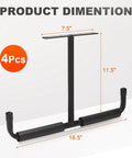 Four Pack Upgraded Overhead Garage Storage Racks Ceiling Mount System showing dimensions and design details