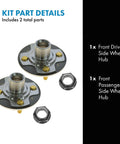 Beef Up Your Ride With This Front Wheel Hub Assembly Set Of 2 For 2001-2005 Honda Civic DX EX GX HX LX Hybrid And 2009-2012 Honda Fit 2013 Fit Base Sport