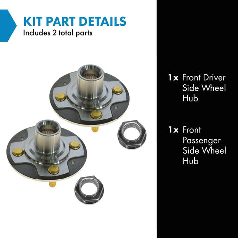 Beef Up Your Ride With This Front Wheel Hub Assembly Set Of 2 For 2001-2005 Honda Civic DX EX GX HX LX Hybrid And 2009-2012 Honda Fit 2013 Fit Base Sport