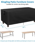 Heavy Duty Waterproof Patio Table Cover 56L x 32W x 28H Inches, Rectangular Outdoor Table Protector on table