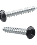 150 Pack 8 X 1 Inch Phillips Pan Head Screws Black Heavy Duty Fasteners For RV Camper Trailer Motorhome close-up detail.