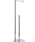 Free Standing Toilet Paper Holder With Reserve Space For Jumbo Rolls, Chrome Finish, Sturdy Heavy Duty 3.5 Lb Stand