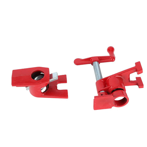 Three Quarters Inch Hand Crank Vertical Pipe Clamp Fixture For Woodworking, Cast Iron Spring Clip, Quick And Handy Woodworking Tool For Carpenters, Cabinet Makers, Furniture Assembly And More