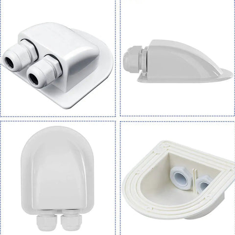 Solar Cable Entry Gland Waterproof Dual Cable Connector Cover For RV Caravan Boat Panels Built Tough ABS Plastic Housing