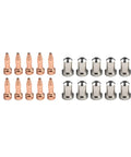 Plasma Cutter Consumables 23 27 30 Piece Set With 10 Electrodes 33366XL 10 80 Amp Cutting Tips 33418 And 10 Rings 33367