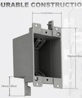 1 Gang Old Work Electrical Box For Remodeling UL Listed PVC Junction Box And Outlet Box 14 Cu In Capacity 2 Hour Fire Rated