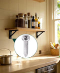 Heavy Duty Tough As Nails 304 Stainless Steel Pan Head Sheet Metal Screws Phillips Drive Self Tapping Rust Resistant Hardware For Wood And Metal Projects Pack Of Fifty on a kitchen shelf