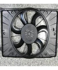 Heavy Duty Radiator Cooling Fan Assembly For Chevrolet Bolt EV 2017 To 2020 in black with dual ball bearing motor design.