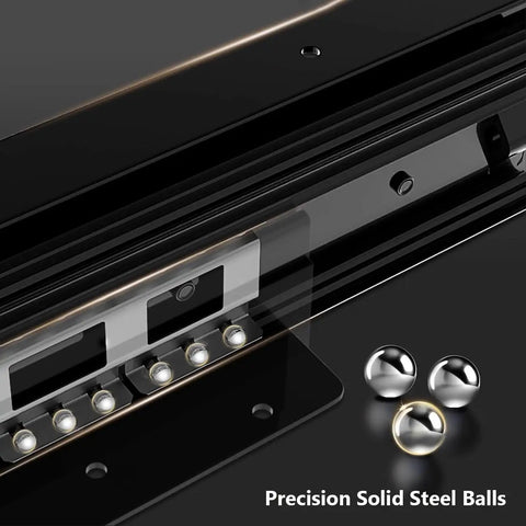 Under Stair Drawer Slides Non-Removable With 265lb Load Capacity 3-Stage Full Extension Anti-Derailment Hardware For Staircase Cabinets Heavy Duty Kitchen And Utility Drawers That Stay Put And Reach Back Items, black steel ball-bearing slide