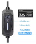 Beefy Portable Level 2 EV Charger With Type 2 Plug 32A 7.2kW EVSE for Home Charging with adjustable current and display