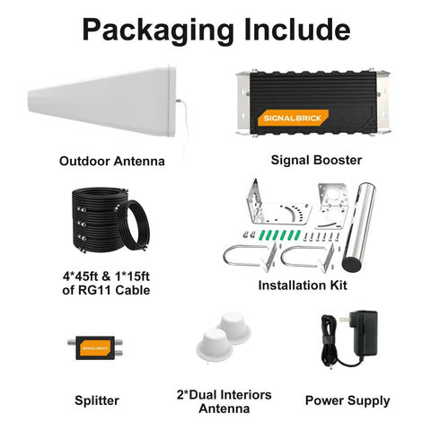 Heavy Duty Cell Phone Signal Booster With Two Indoor Dome Antennas For Buildings Up To 12000 Sq Ft Compatible With All US Carriers For Crisp Calls And Zero Lag Streaming Vibes Across Multiple Rooms And Floors