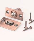 Super Cool Adjustable Ball Door Catches With Roller Beads. Heavy Duty Locks For Cupboards, Gates And Closets in pink brass.