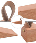 Walnut Wood Door Stopper Wedge With PU Finish Easy Assembly Portable Nordic Style Go To Door Stop Tool For Home And Office Use