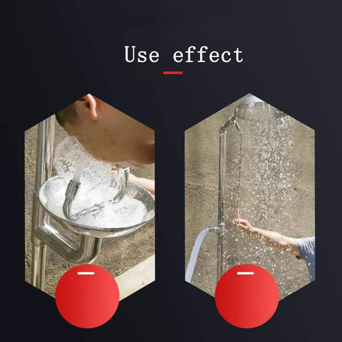 Hardcore Heavy Duty Stainless Steel Eyewash System And Emergency Safety Shower Setup with water flow demonstration and use effect.