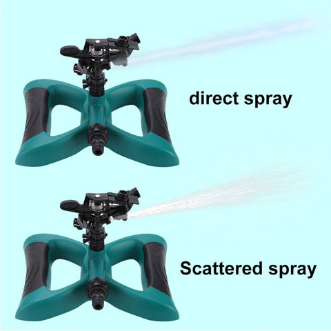 Automatic 360 Degree Rotary Lawn Sprinkler For Full Yard Coverage With Easy Setup Irrigation System with direct and scattered spray.