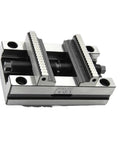 Hella-Rugged Badass Self-Centering Bench Vise For Pipes And Round Stock With Quick-Grip Parallel Jaws, steel construction, designed for secure clamping.