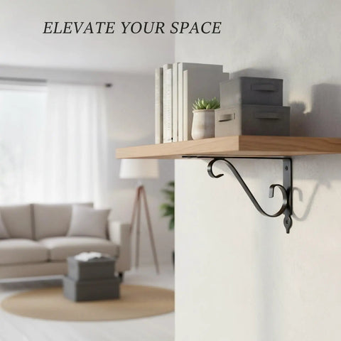 Heavy Duty Carbon Steel L-Shaped Shelf Brackets For Wall Mounts And Floating Shelves, Durable Black Or White Finish, Workhorse Load Bearing