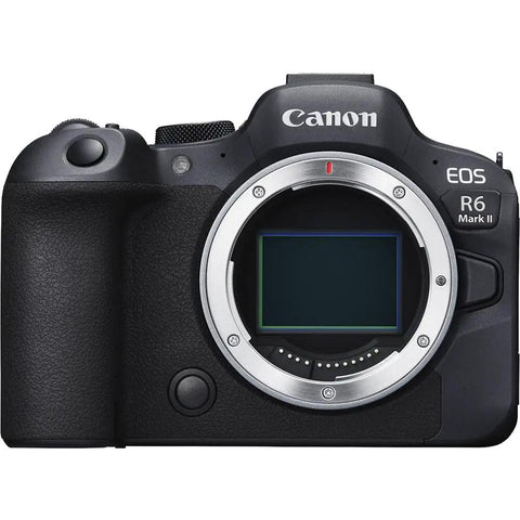 R6 Mark II Full Frame Mirrorless Camera Kit With RF 24-105mm F4 L IS USM Lens, front view of camera body without lens